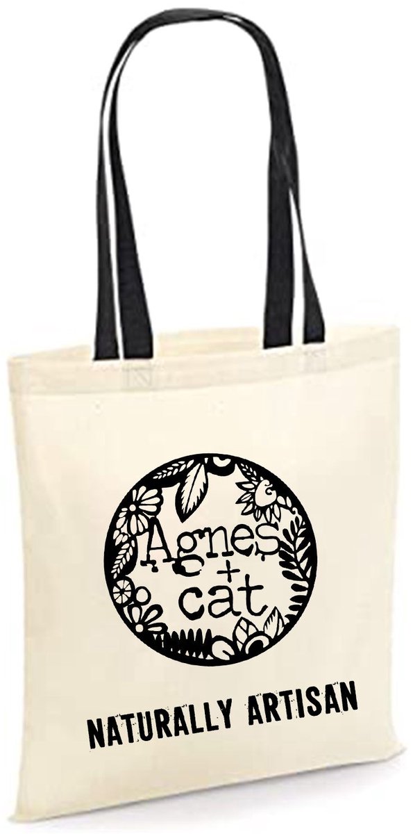Agnes and Cat Cotton Bag 6oz - 35x30 cm - Naturally Artisan