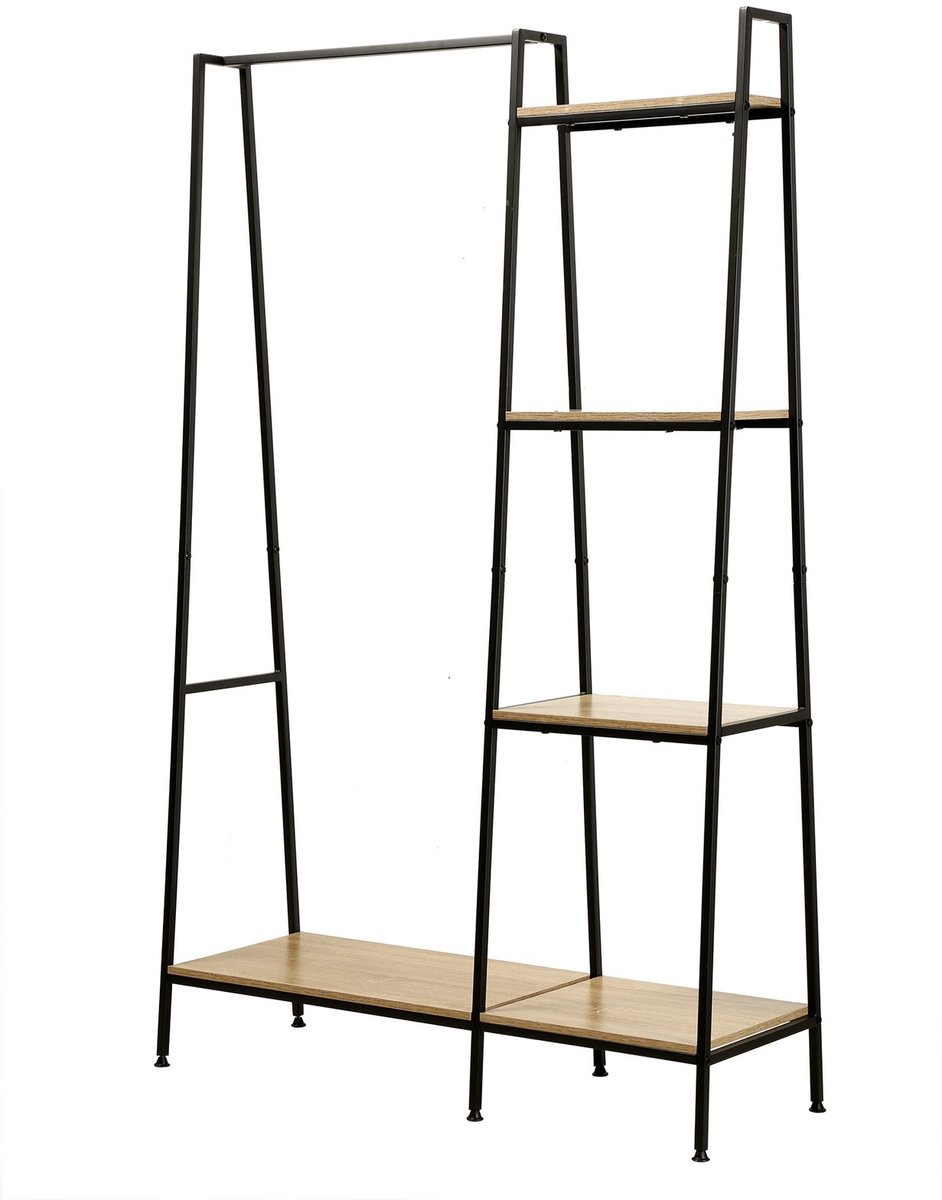 CALICOSY - Garderobekast 1 lage plank met 4 planken H160cm - LEXIE
