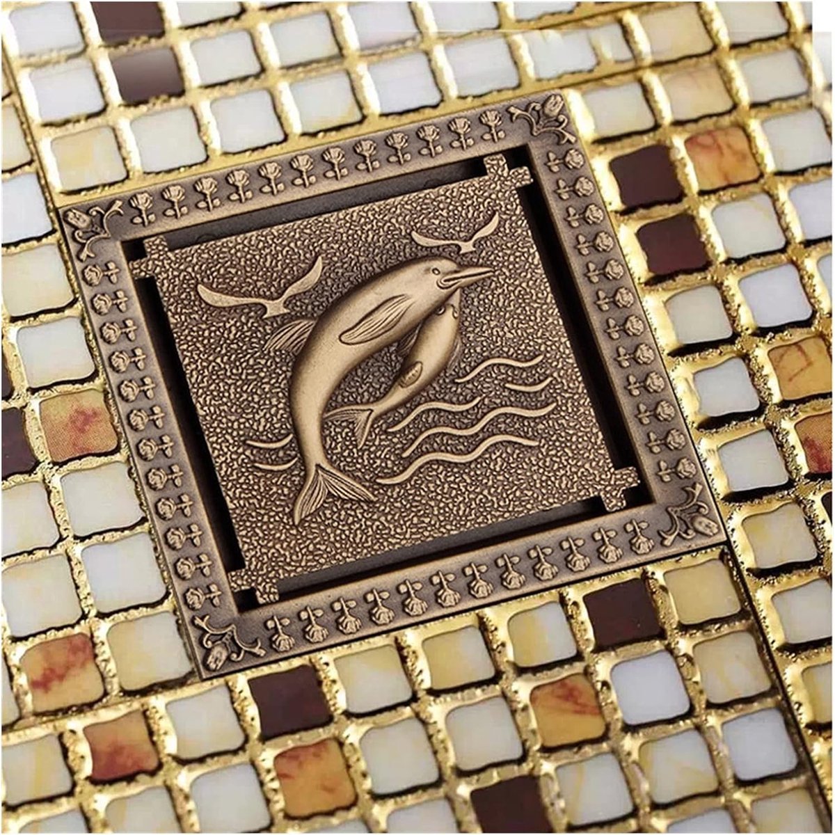Afvoerhoes Vloer - Doucheputdeksel Bad - Efficiënte Drainage - Voorkomt Verstoppingen - 12 x 12 cm - Zilver