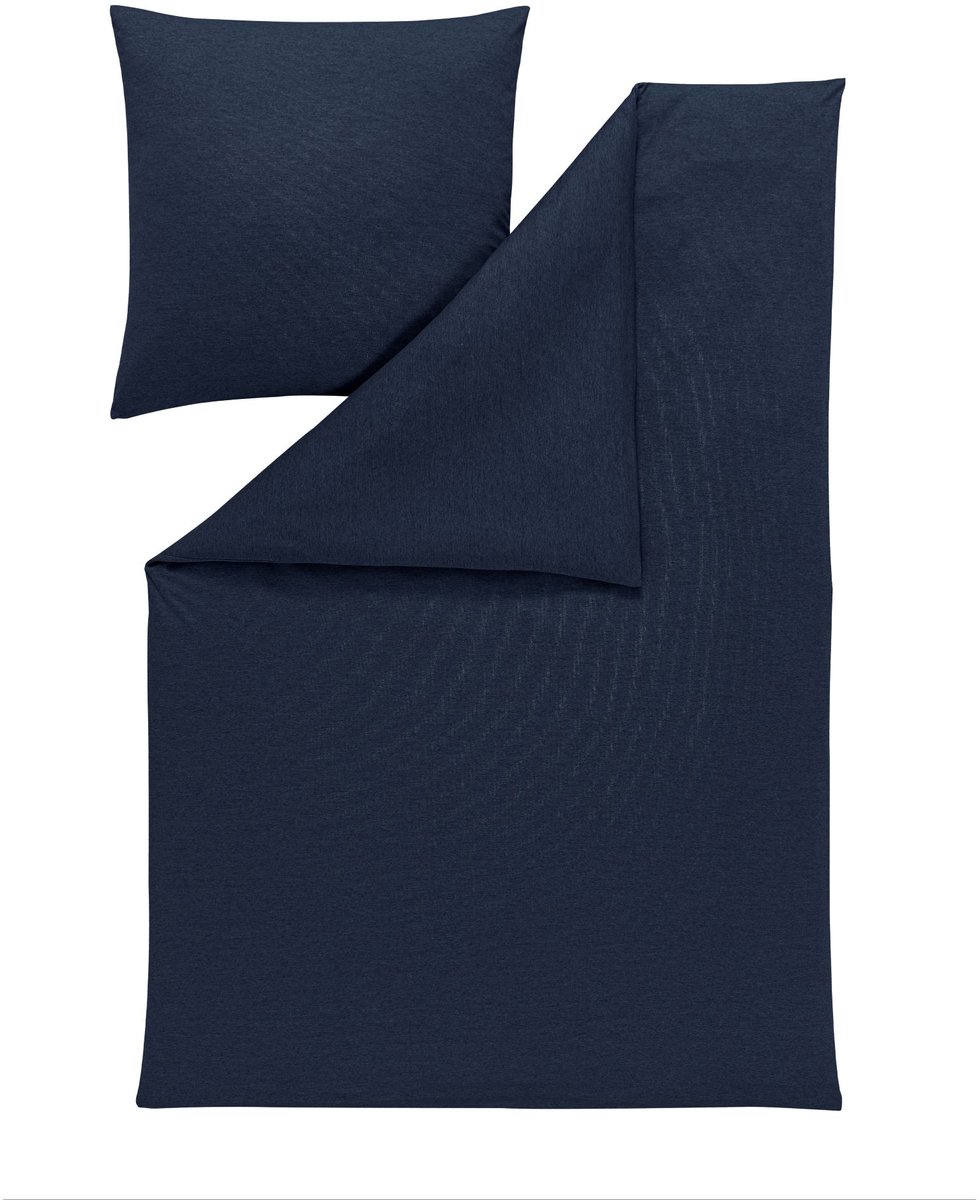 Estella Takoma Serie - Jersey Dekbedovertrekset - 160 x 200 cm - Indigo - 3-delig Blauw