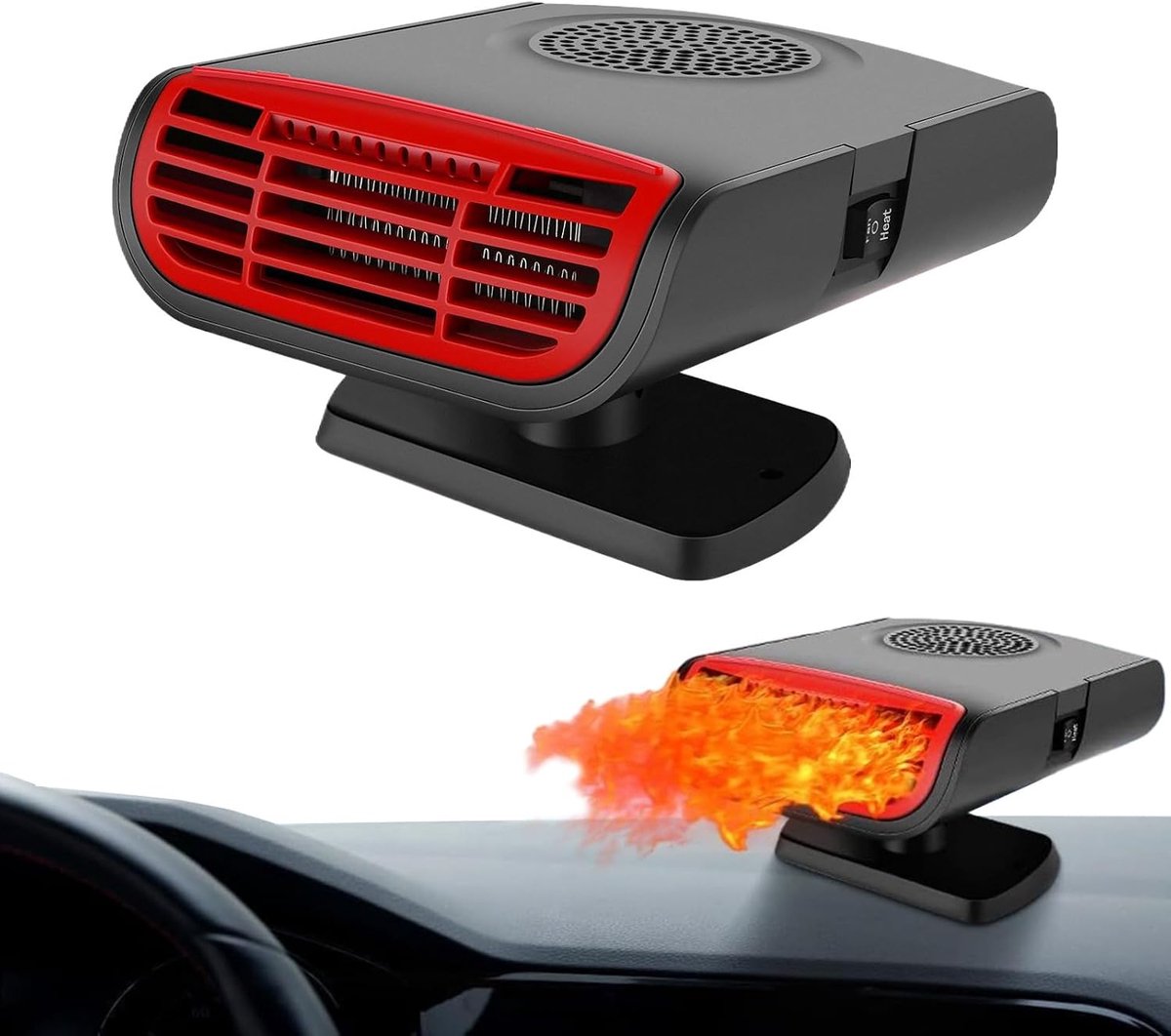 Auto Ontdooier Verwarming - Voorruit Ontwasemer - Veilig Rijden Winter - Snelle Ontneveling 30s - 12V - Zwart