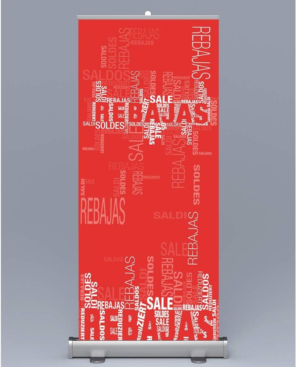 Roll-up display - Reclame standaard - Evenementen promoten - Hoge afdrukkwaliteit - 100 x 200 cm - Full color