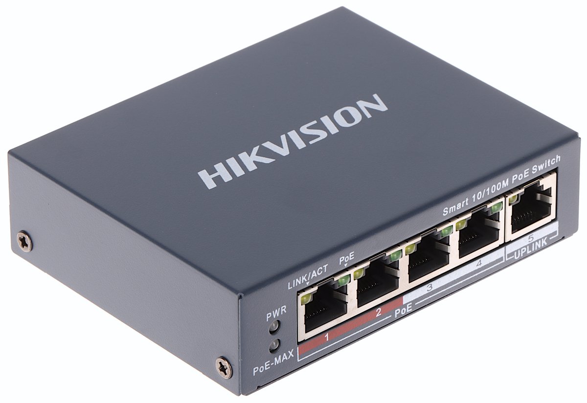 Hikvision DS-3E1105P-EI - Netwerkswitch - 4 PoE-poorten - 10/100 Mbps