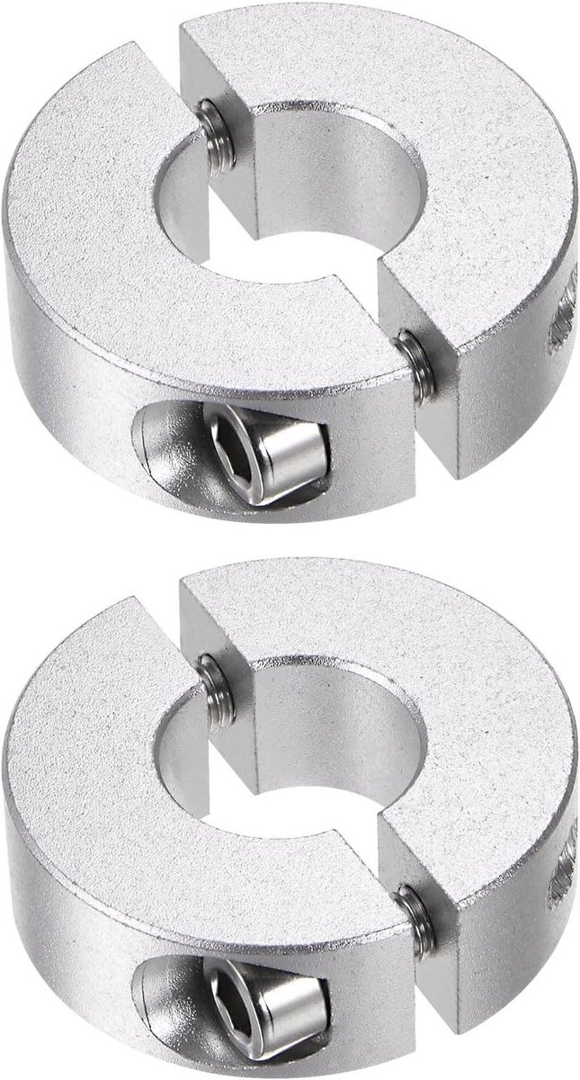 Set van 2 Dubbele Hondenhalsbanden met Schroefklem, 15 mm en 12 mm Breedte, Voor Stoppers en Positie-instellingen in de Industrie