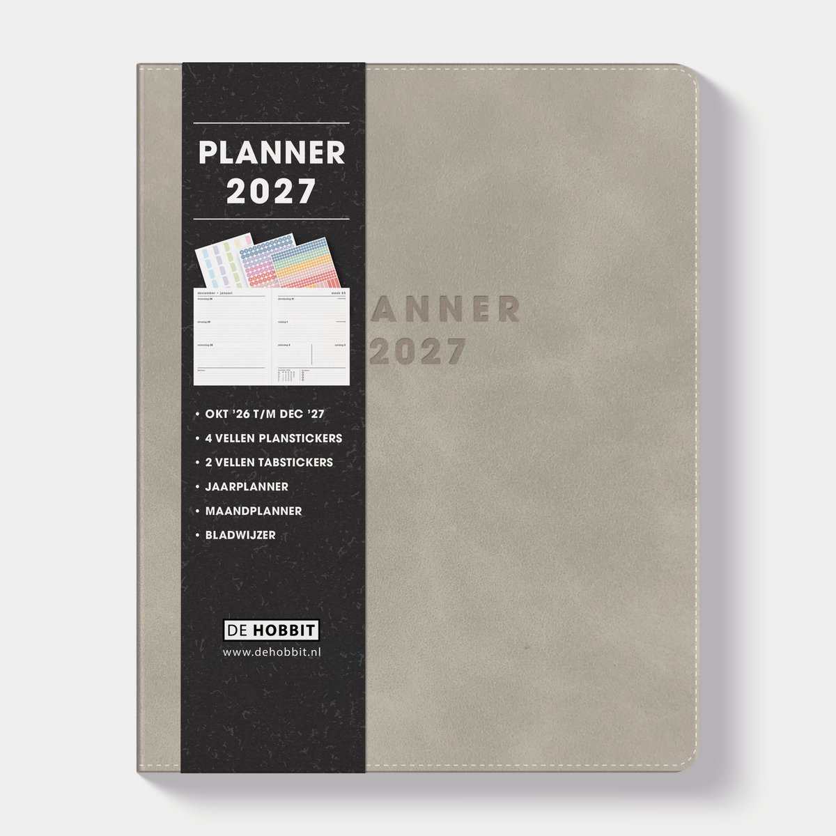 Hobbit - Luxe Weekplanner 2027 - (23 x 18,5 cm) - 1 week op 2 pagina's - Flexibele Kaft - Suèdelook