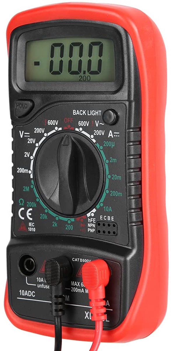 Digitale Multimeter - Meetinstrument - Probleemoplossing - Schokbestendige Behuizing - 1999 Tellingen - Rood