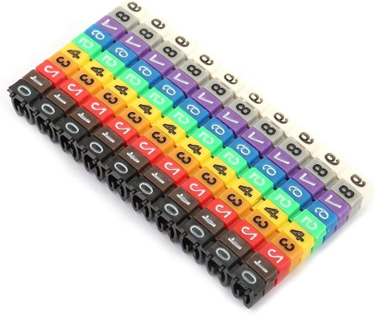 Kleurrijke Kabelmarkeerders met Cijfers 0-9, Digitale Buizen voor Duidelijke Kabellabeling, 100 Stuks in Plastic Clip-on Design