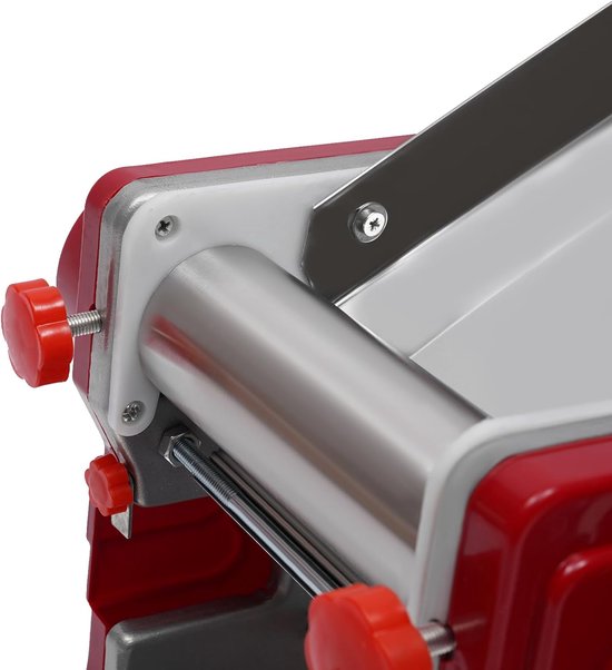 Pastamachine Handmatig - Deegmaker - Verse Pasta Maken - Roestvrij Staal - 16cm Breed - Rood — afbeelding 5