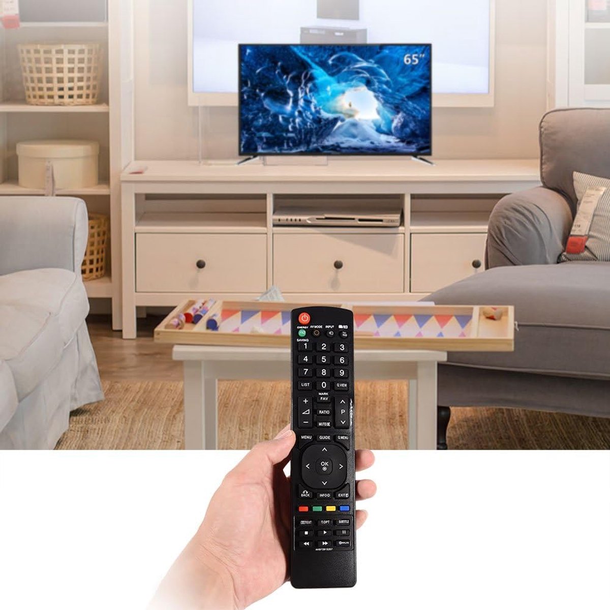SnelShoppen - TV Afstandsbediening Vervanging AKB72915207 voor Smart TV 32LD465 37LD450 42LD420 32LE3300 47LX6 - Duurzaam en Gebruiksvriendelijk - Zwa