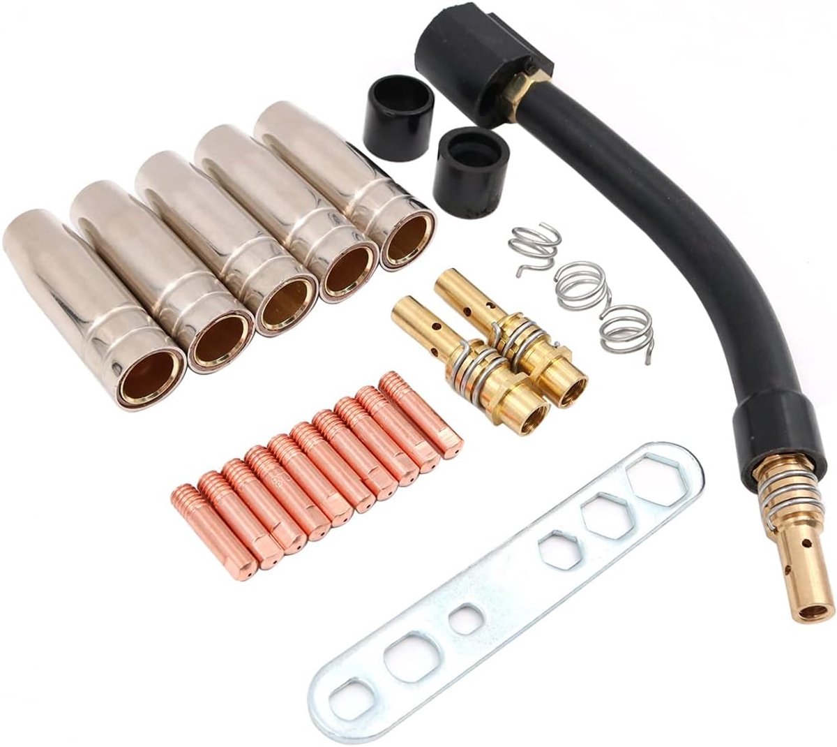 Contacttips set 24PCS - 15AK nozzles en contacthouders - Compleet lasgereedschap - Ideaal voor MIG MAG lassen - ShopVlot