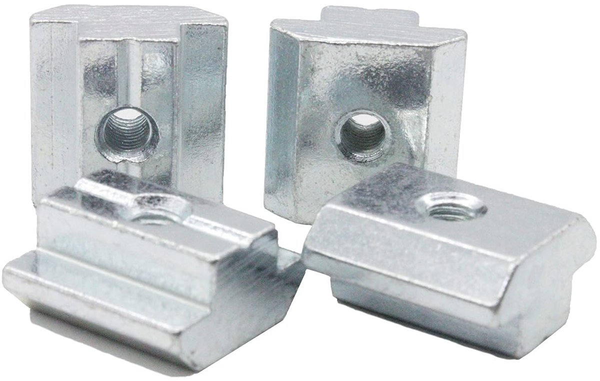 SnelShoppen - Groove nut heavy B-type 10 stuks, M4 draaddiameter, profielmontage, aluminium profiel, nutensteen, T-nut geleiders, 20x19.7x10.5 mm