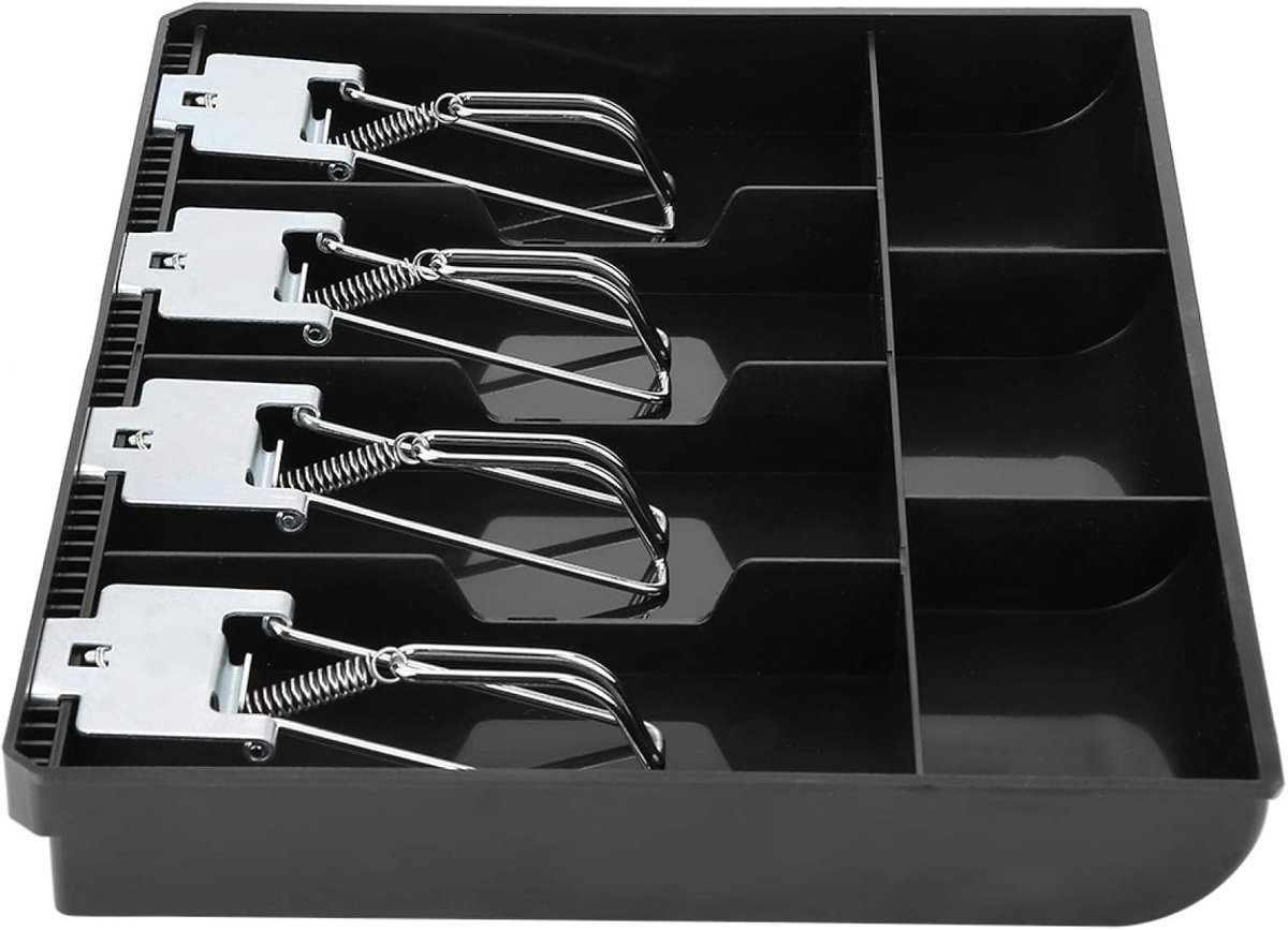 SnelShoppen - Cash Drawer 32.3 x 24.5 x 3.5 cm Geld Organiser met 7 Compartimenten, 4 Briefgeld en 3 Munt Tray, Ideaal voor Winkel, School, Club, Kerk