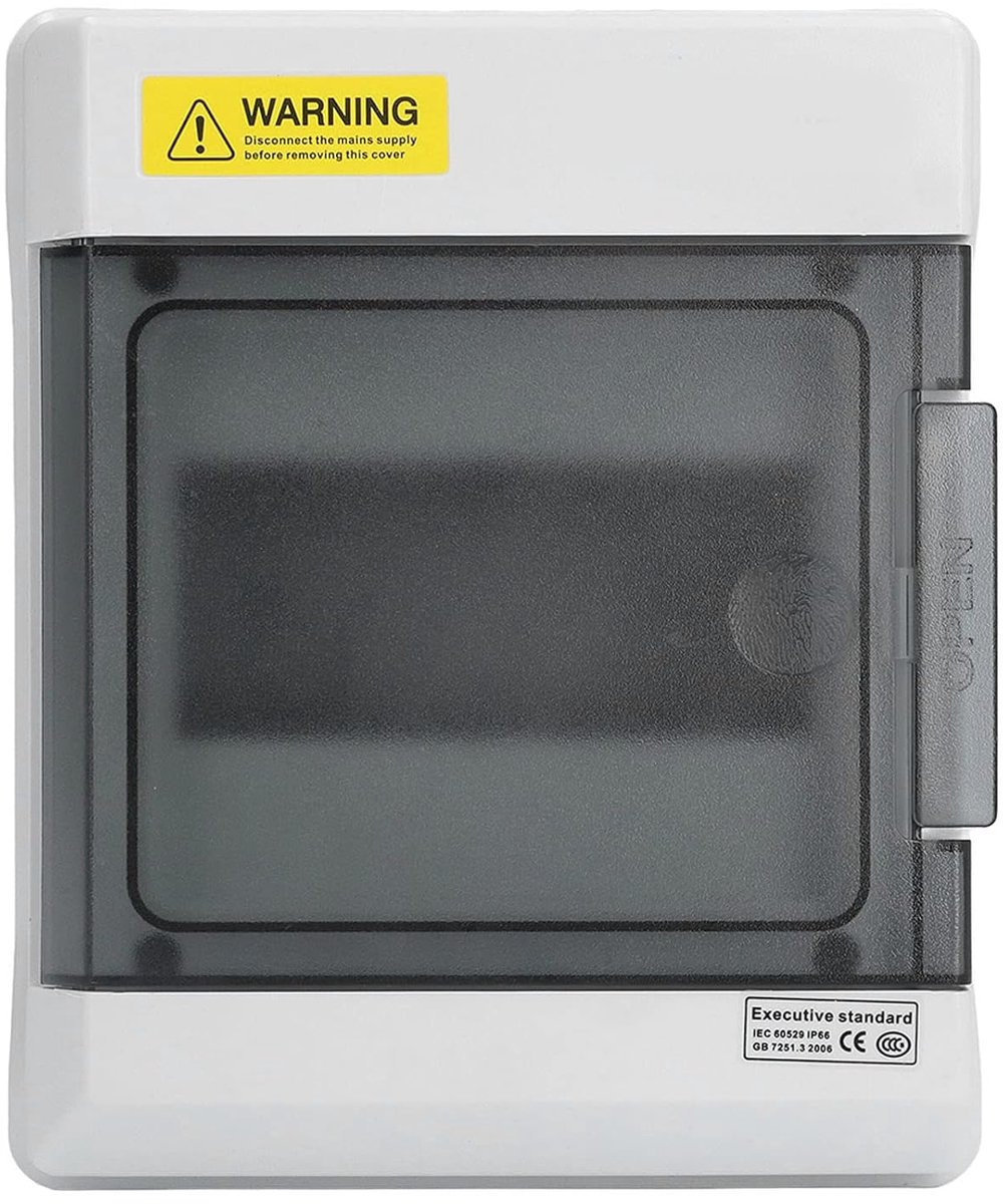 IP66 Waterproof Distribution Box 6 Way Din Rail Electronic Junction Box with Transparent Cover for Circuit Breaker - ShopVlot