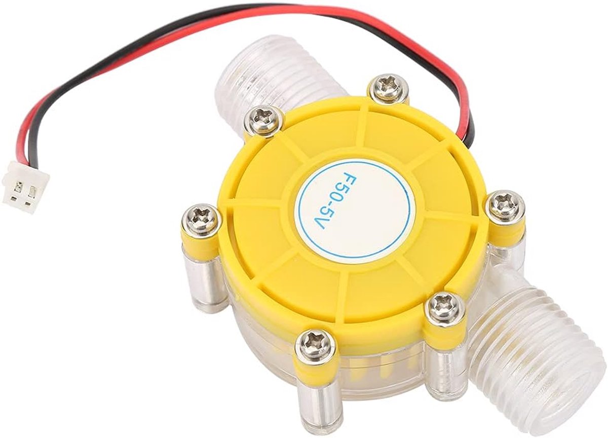 SnelShoppen - F50 Micro Hydro DC Water Turbine Generator - Hydropower Energie Generator 12V - Transparant Geel - Voor Tuin, Camping en Duurzame Energi