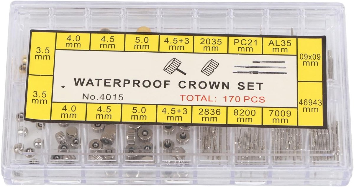 SnelShoppen - Watch Stem Extender Set - RVS Horlogekroon Reparatietool met Opbergdoos - Duurzaam, Stabiel en Veelzijdig voor Horlogemakers en Klokkenm