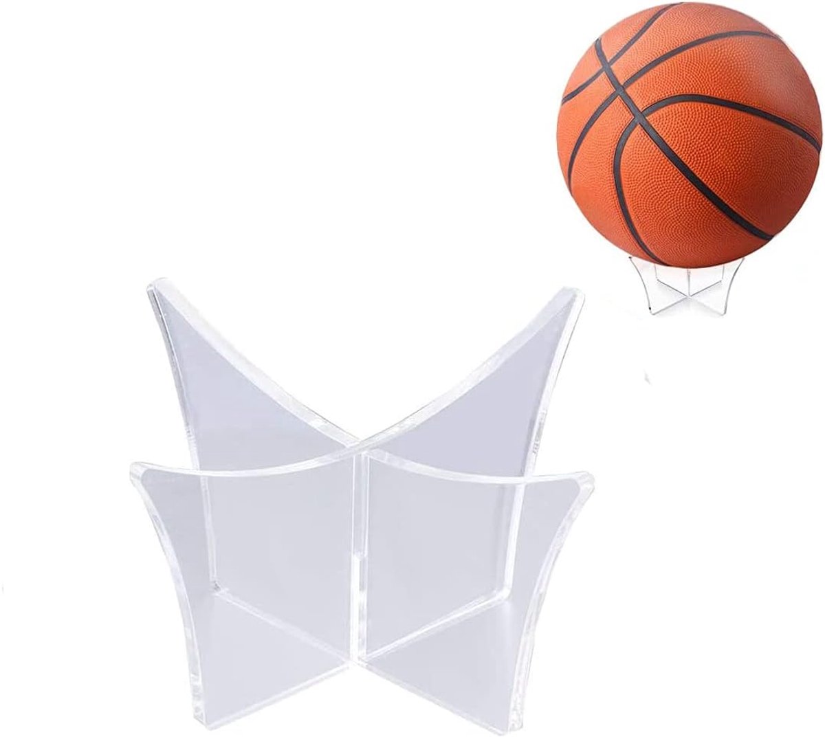 Football Display Stand, Acrylic Basketball Stand Rugby Ball Stand Clear Football Holder Sport Ball Display Case for - ShopVlot