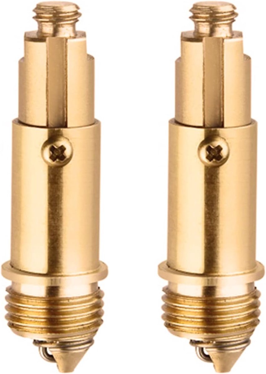 SnelShoppen - 2x Verloopplug voor Wastafel en Badkuip, Pop Up Click Clack Afvoerplug, Messing, M8 en M16x1.5, Vervangingsonderdeel, 58.3mm Hoogte