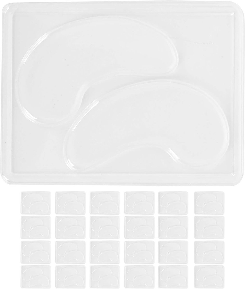 SnelShoppen - 25 Stuks Transparante DIY Oogmaskers - Herbruikbare Oogmasker Patches met Tray - Veilig en Milieuvriendelijk Plastic - Ideaal voor Gezic