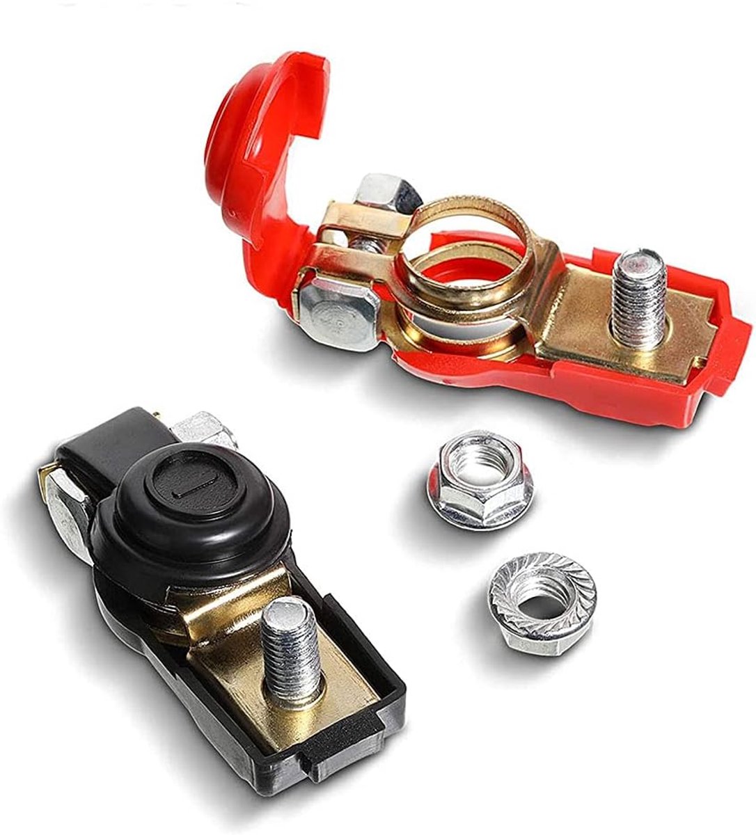 SnelShoppen - 1 paar auto accuklemmen - universele positieve en negatieve accuterminals - stevige verbinding - corrosiebestendig - hoogwaardig materia