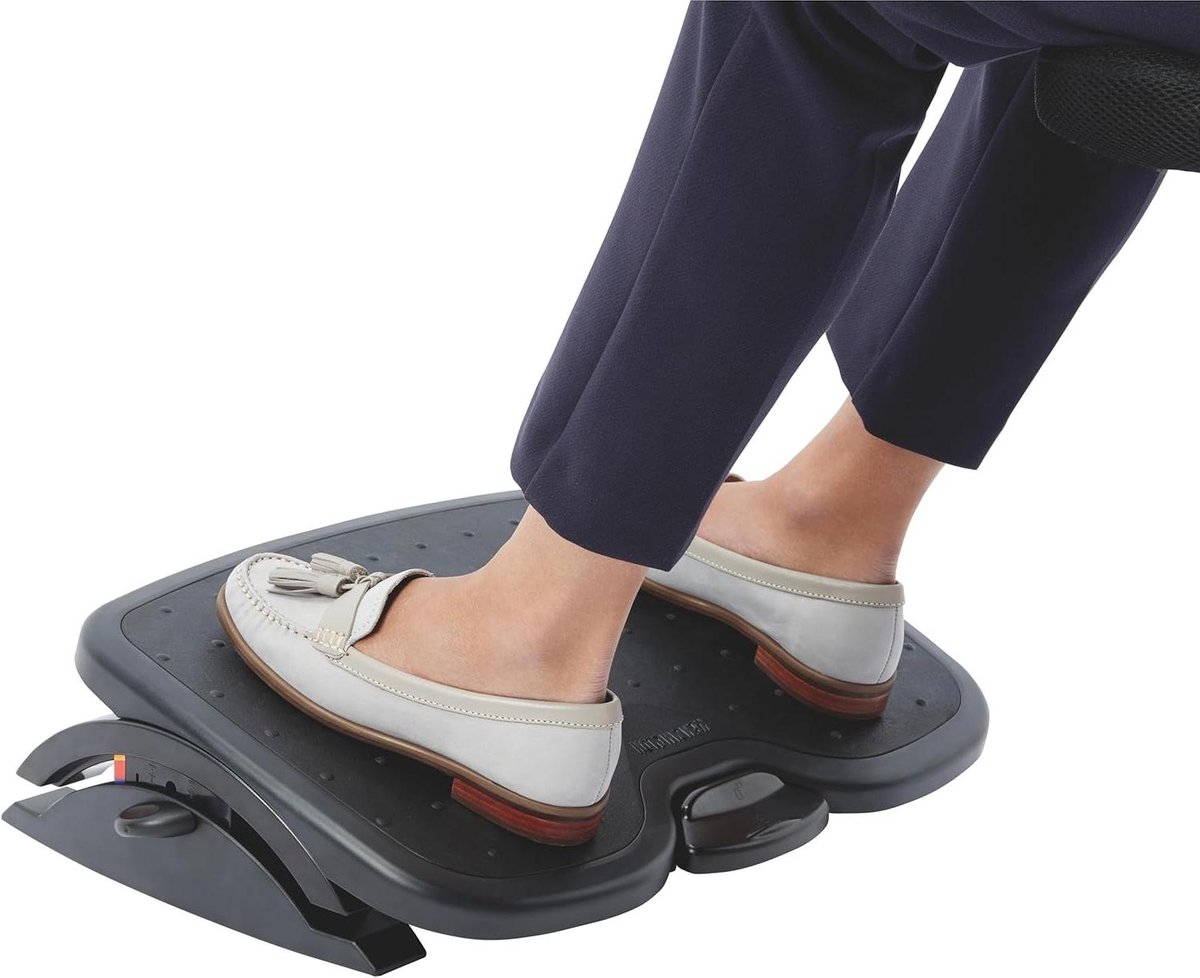 Voetensteun Onder Bureau - Ergonomische Voetenbank - Comfortabel Zitten - SmartFit Systeem - Verstelbaar - Zwart