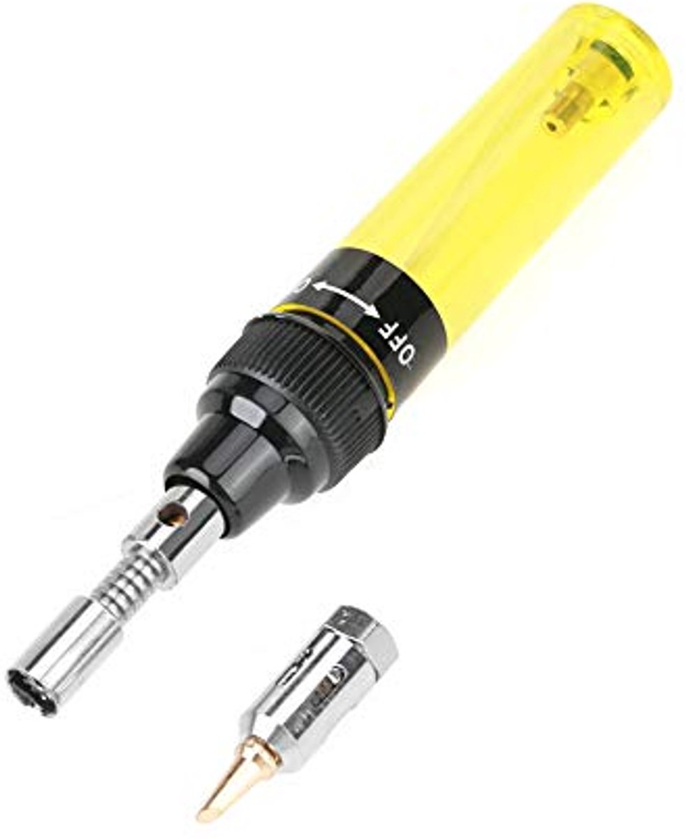 SnelShoppen - Draadloze Gas Soldeerbout Butaan Lastechniek 1300℃ - Handige Soldeergereedschap in Geel - Perfect voor Hobby, Reparaties en Camping