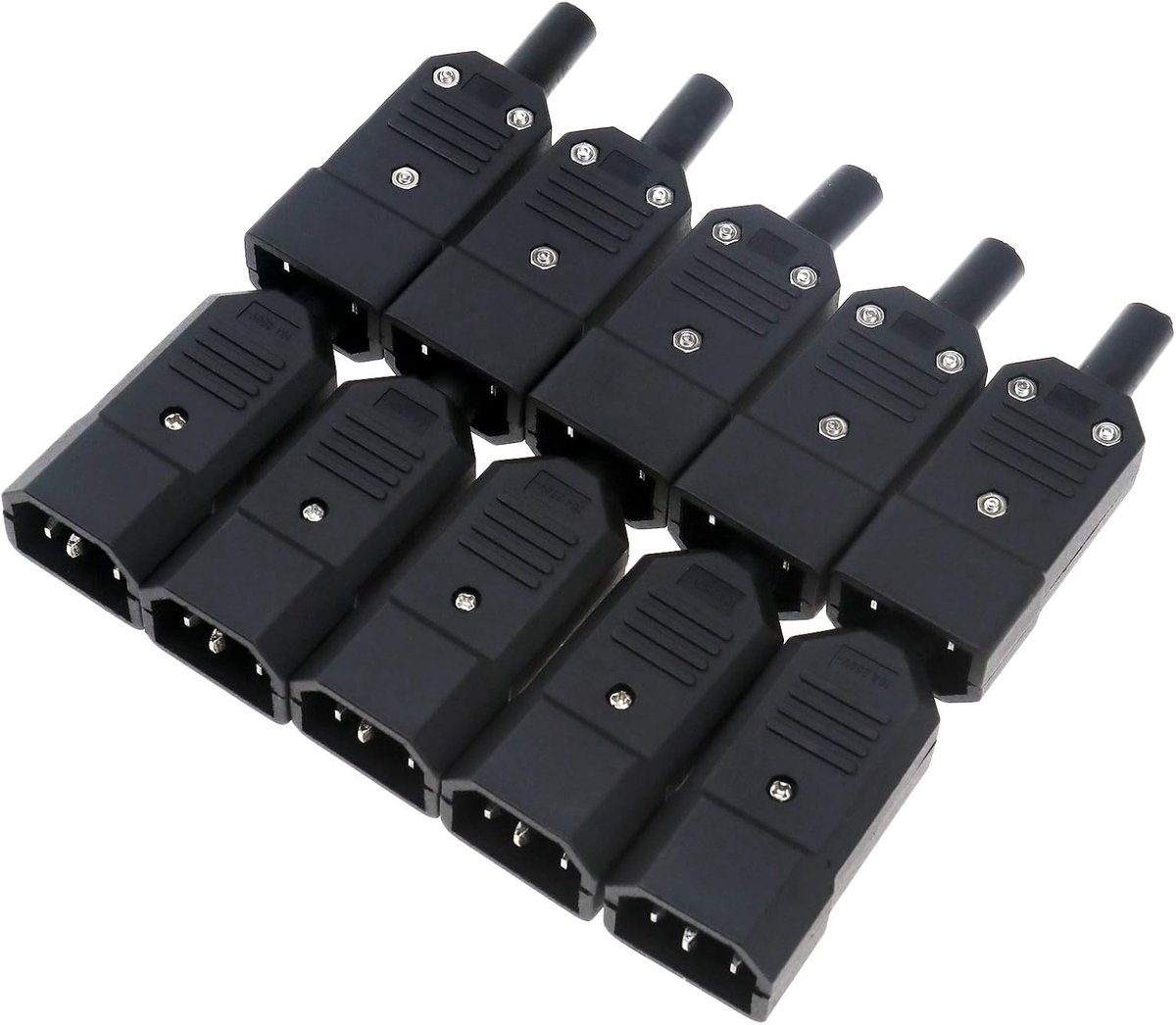 SnelShoppen - 10 x 3cm C14 AC250V 10A 3 Pin Stekker met AC Plug - Ideaal voor Doe-Het-Zelf Projecten, Kwaliteitsmateriaal en Veilig Gebruik