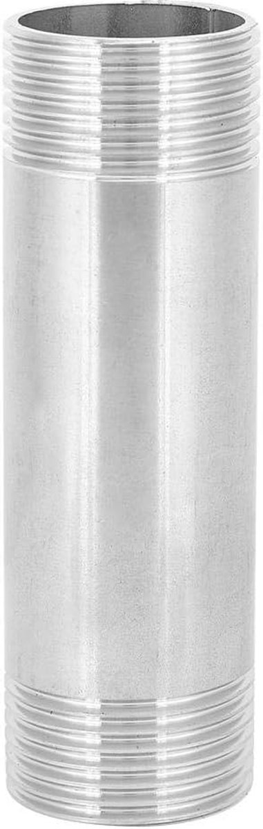 SnelShoppen - 1 inch NPT naar 1 inch NPT Mannelijke Draad 304 RVS Buis Threaded Pipe Nipples Fittingen - Duurzaam, Hoge Kwaliteit, Eenvoudige Installa