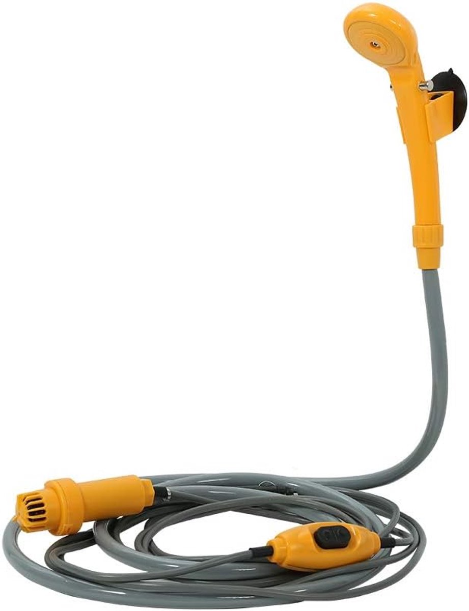SnelShoppen - 12 V Camping Douche met Dompelpomp - Draagbare Buiten Douche met 5 m Voedingskabel en 2 m Slang - Ideaal voor Kamperen, Tuin, Auto en Hu