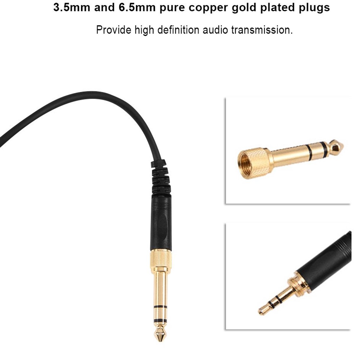 Vervangingskabel en aansluitstekker - Audio spiraalkabel - Voor Beyerdynamic DT 770/770Pro/990/990Pro - ShopVlot