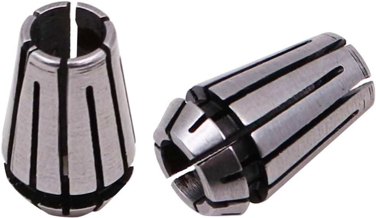 SnelShoppen - 2 Stuks 1/8" Spring Collet Set ER11 voor CNC Freesmachine, Graveermachine, Verspaning, Hoogwaardige 65Mn Veerstaal, Precisie en Sterke K