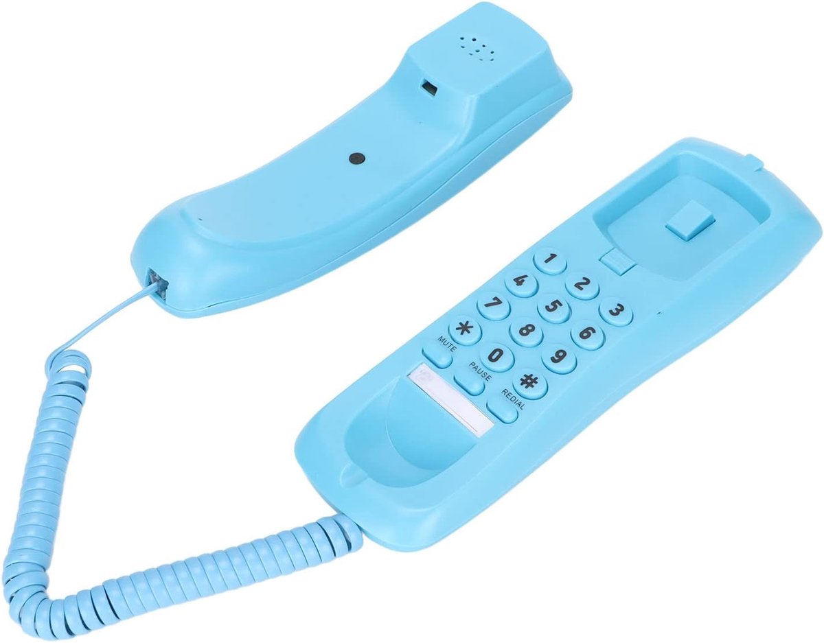 SnelShoppen - Muur Gemonteerde Vaste Telefoon Antiek Retro Noviteit Telefoon met Stille Pauze Herkies Functie voor Thuis, Hotel, Badkamer, Woonkamer,