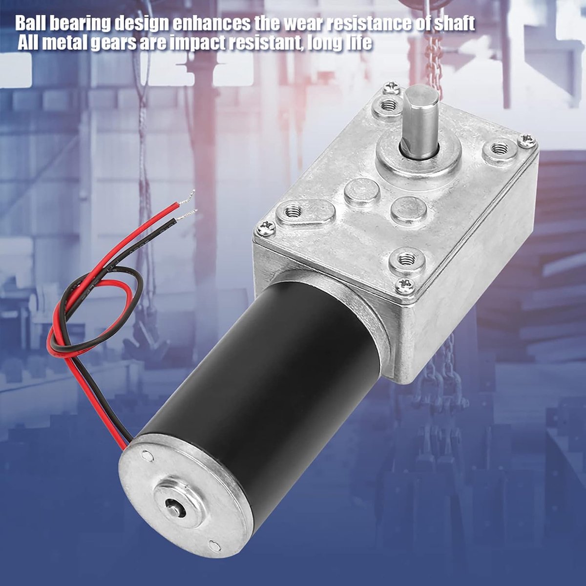 Gear Motor 12V 400RPM - Hoge torsie - Reversibele wormgear - Ideaal voor rolgordijnen - SnelShoppen