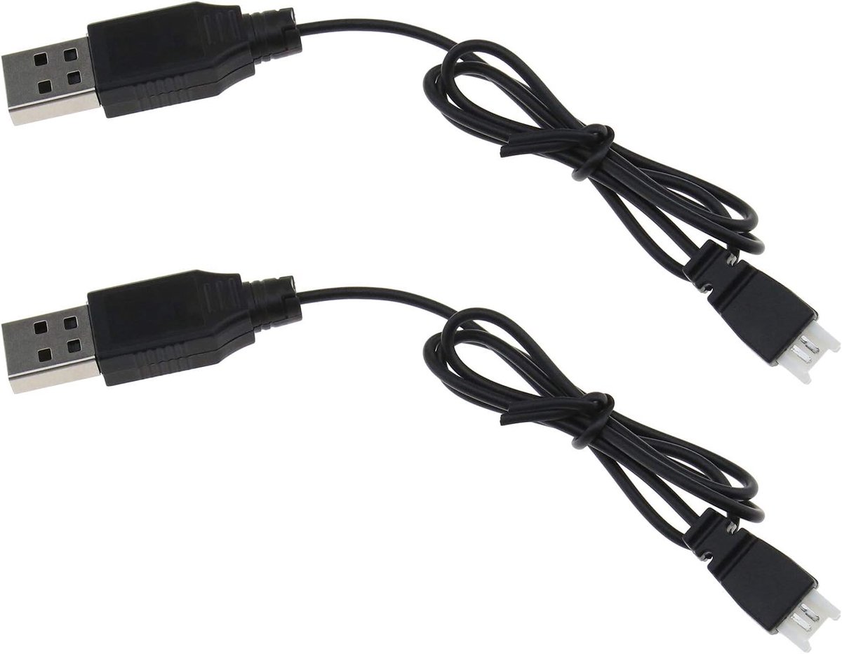 SnelShoppen - 2Pcs USB Oplaadkabel voor RC LiPo Accu Voeding 55cm Draad Geschikt voor Quadcopter Drone Syma X5C X5SC X5SW H107C