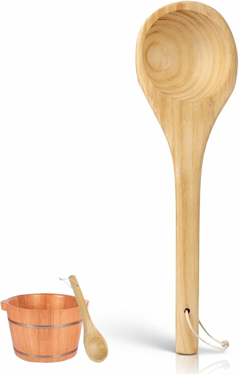 SnelShoppen - Sauna Ladle Houten Sauna Water Dipper Lepel 39 cm - Duurzaam en Comfortabel voor Stoomsauna - Ideaal voor Sauna Accessoires