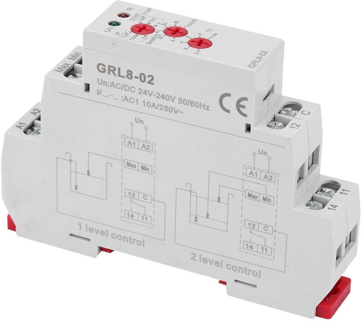 SnelShoppen - Fluid Level Regulator Relais Waterniveau Controle voor Zwembaden, Waterputten, Wateropslag met LED Indicator en Instelbare Vertraging