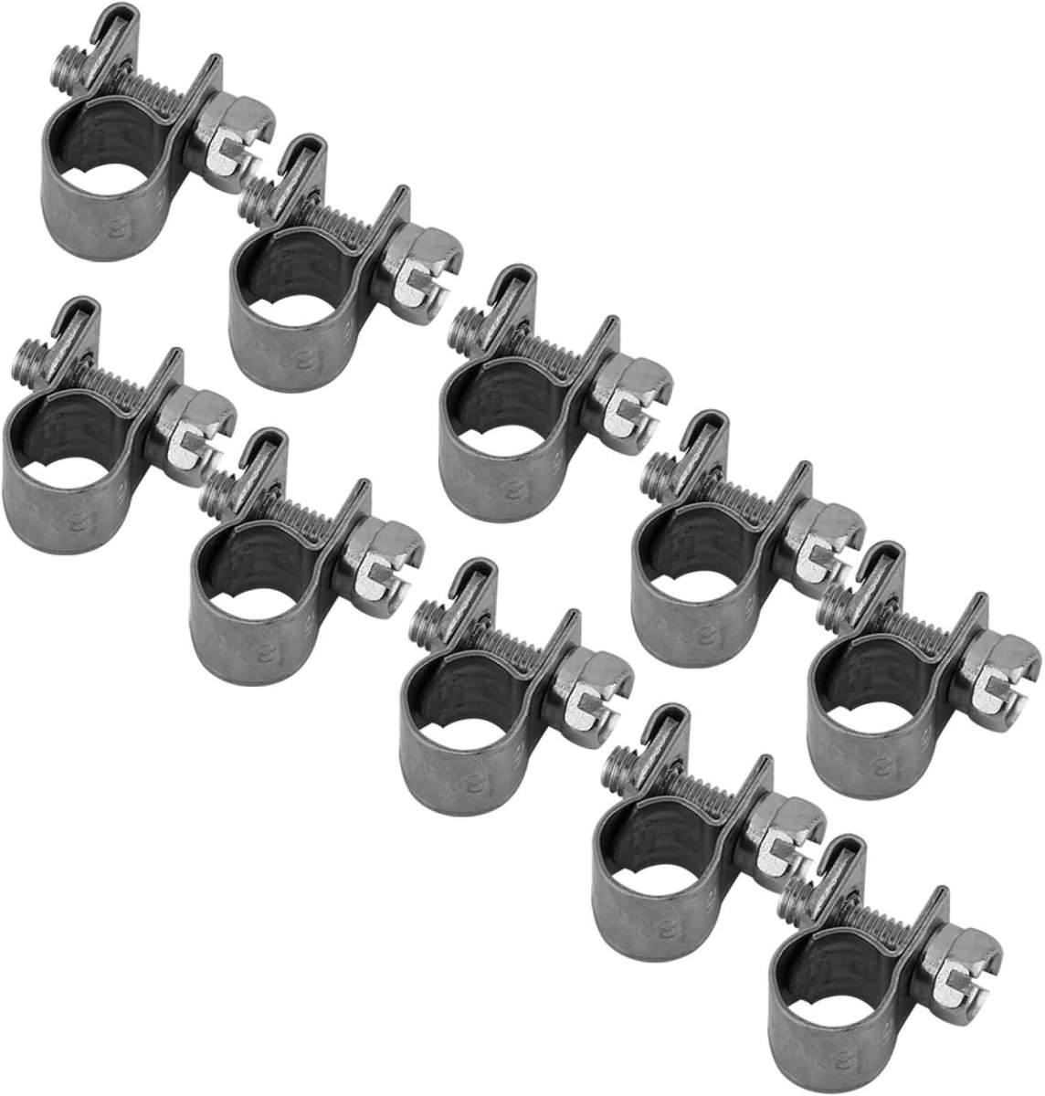 SnelShoppen - 10 Stuks Slangklemmen Mini Brandstofslang Klem RVS Slangklemmen voor Lucht- en Waterleiding, 6-8mm, Compact en Duurzaam