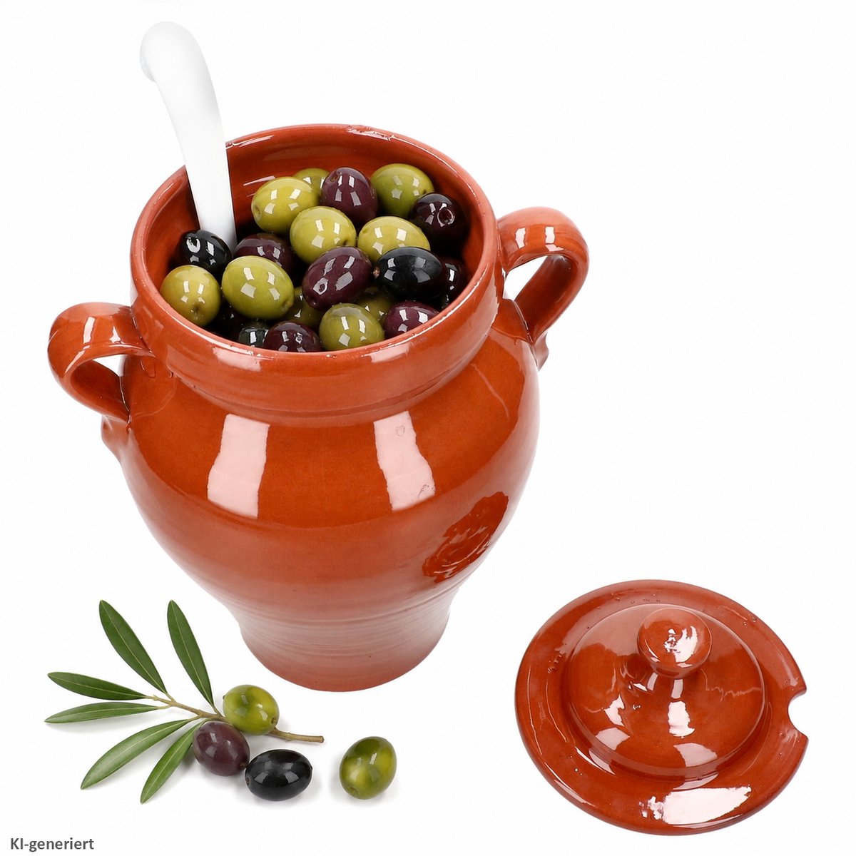JANI serveerkruik 2,5 l met deksel van aardewerk en schep van kunststof – 87253