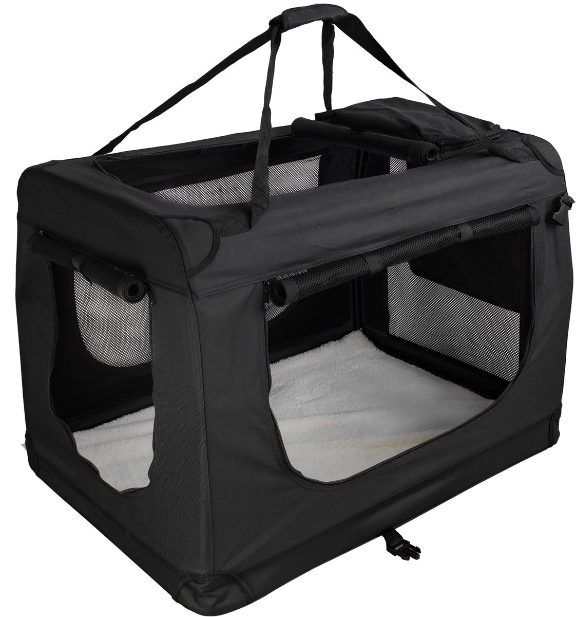 Opvouwbare Hondenbench Transporttas Transportbox Auto Honden Zwart Petigi
