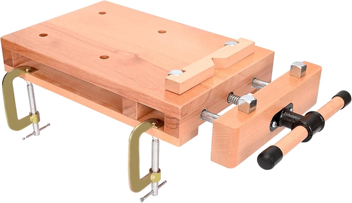 Mobiele werkbank 53 x 28 cm - Beukenhout mini werkbank - Vouwbaar en lichtgewicht - Ideaal voor houtbewerking - SnelShoppen