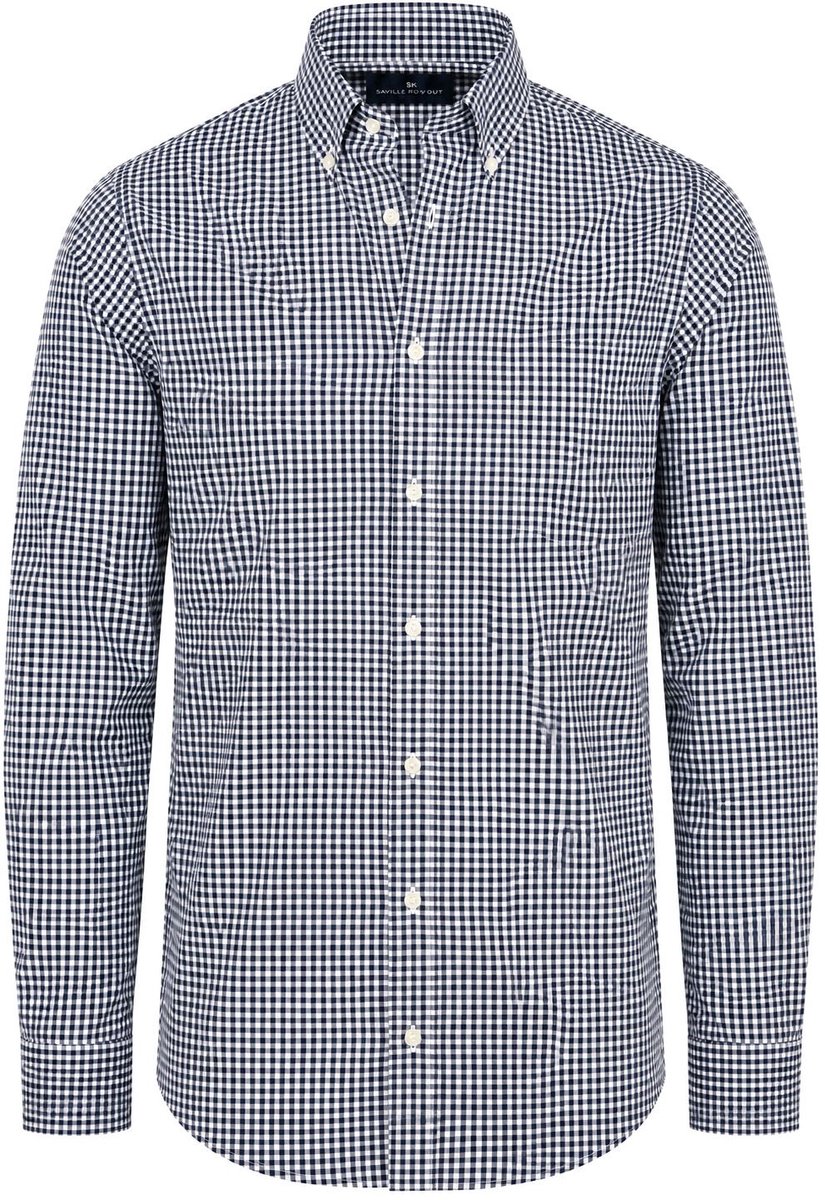 Steppin' Out Overhemd Vichy Ruit Donkerblauw (navy) - Maat XL - Heren