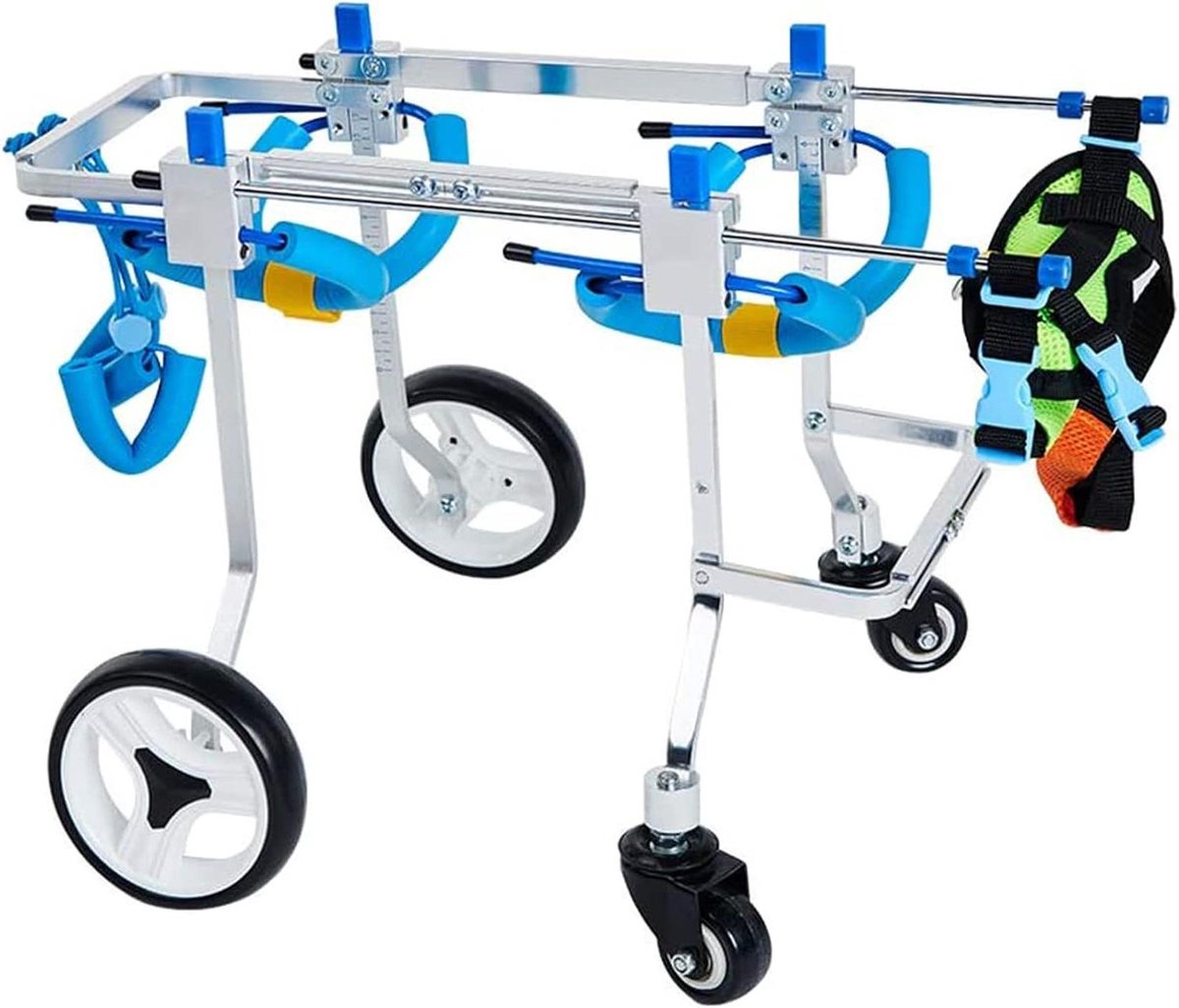 Hond Rolstoel - Hondenwagens Revalidatie - Huisdier Mobiliteit - Verstelbaar 4-Wiel Ontwerp - 2-10 kg - Grijs
