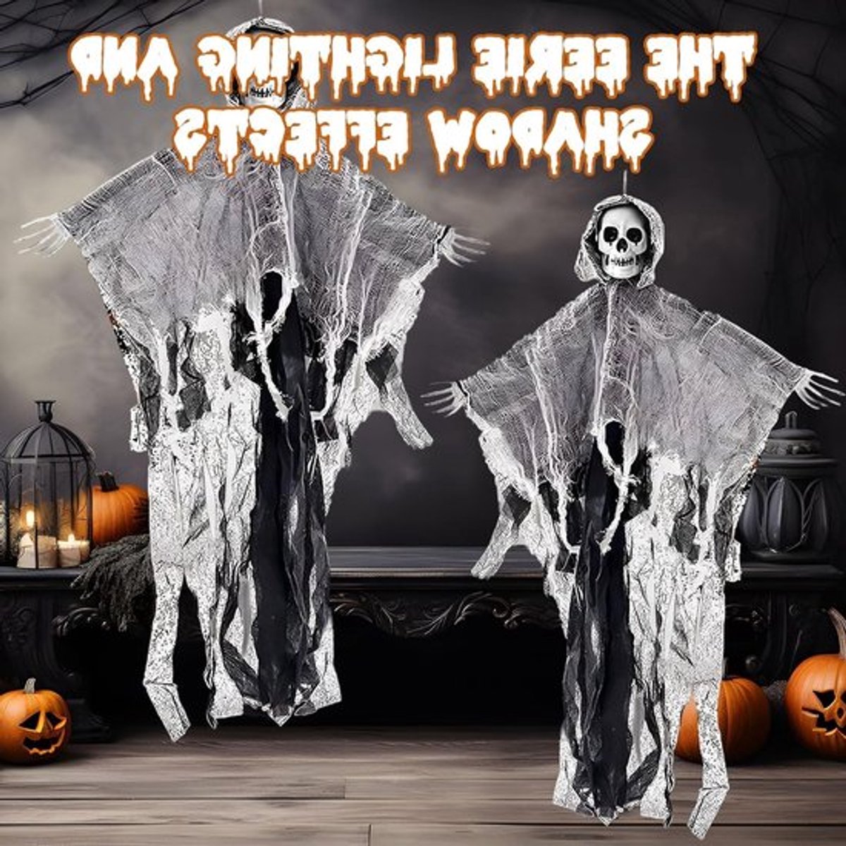 Griezelige Skelet-Hangers voor Halloween, Grappige Grim Reaper Decoraties voor Feesten en Evenementen, Perfect voor Spookachtige Sfeer en Halloween Versiering