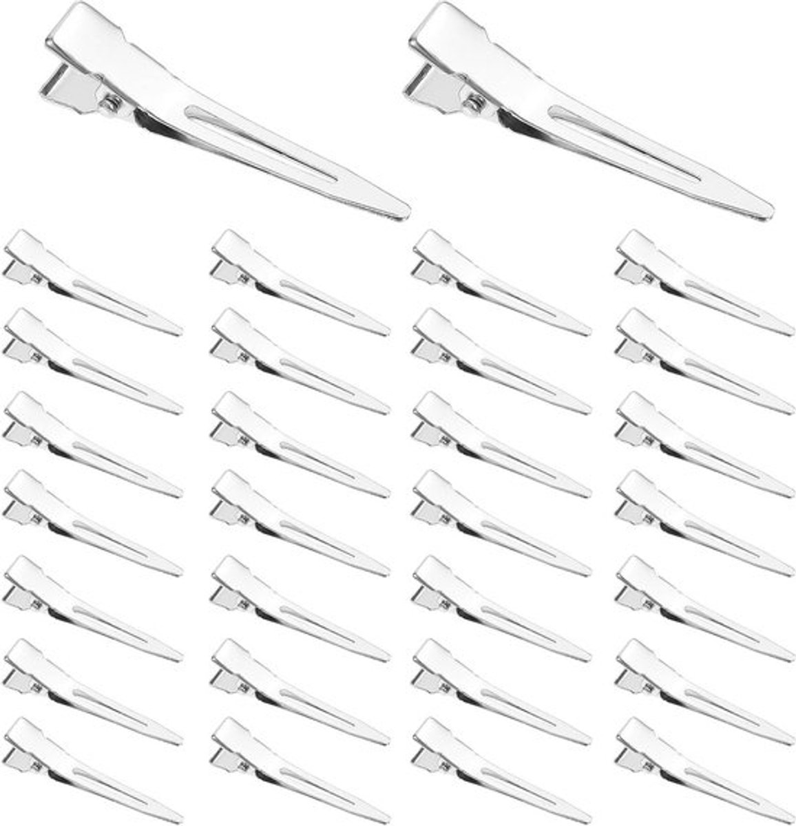 30 Stuks Zilveren Haarclips voor Vrouwen, Krokodilclips voor Haarstyling, Professionele Haaraccessoires voor Kapsels en Curls