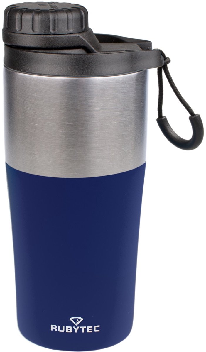 Rubytec Shira Bigshot - 350 ml - Thermosbeker - Koffiebeker To Go - Vacuüm Drinkfles - Thermosfles - Waterfles - RVS Drinkfles - Urenlang Koud of Warm Drinken - Lekvrij - BPA-vrij - Navy