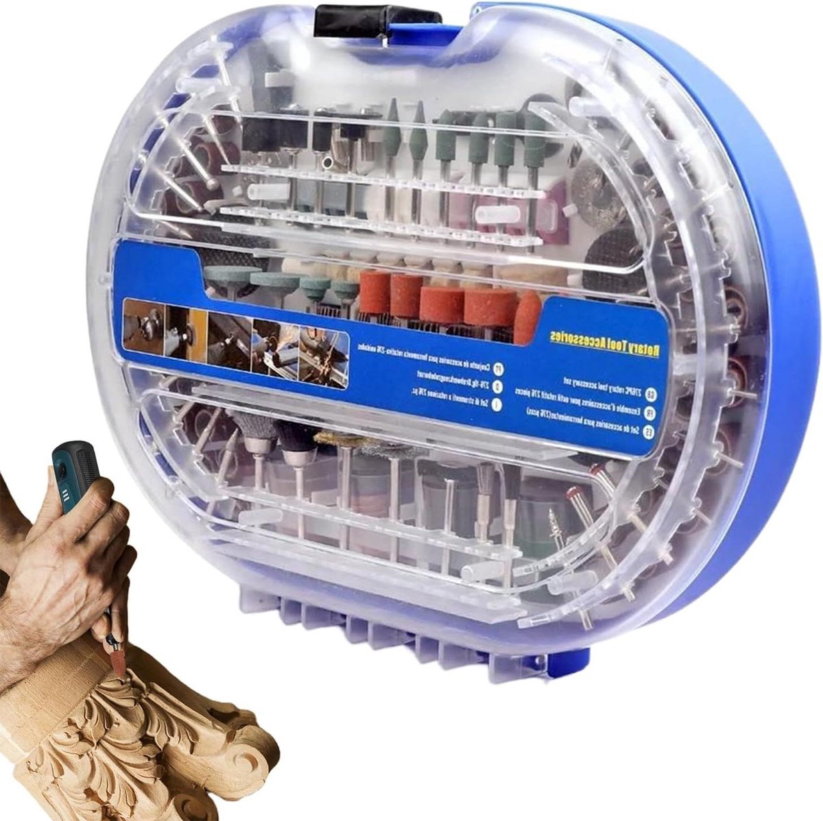 Roterende Gereedschapsset - Dremel Accessoires - Klusjes Thuis - 276 Delige Set - 3.2 mm - Grijs