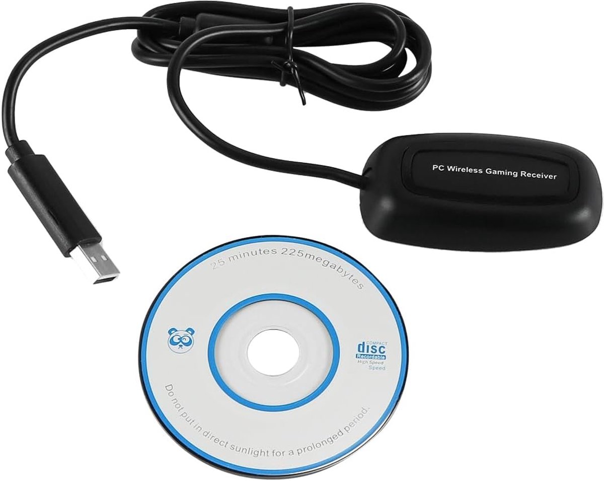 SnelShoppen - Draadloze USB 2.0 Game Ontvanger Adapter voor 360 Desktop en Laptop Gaming, Tot 10m Bereik, Zwart, Ideaal voor Gamers
