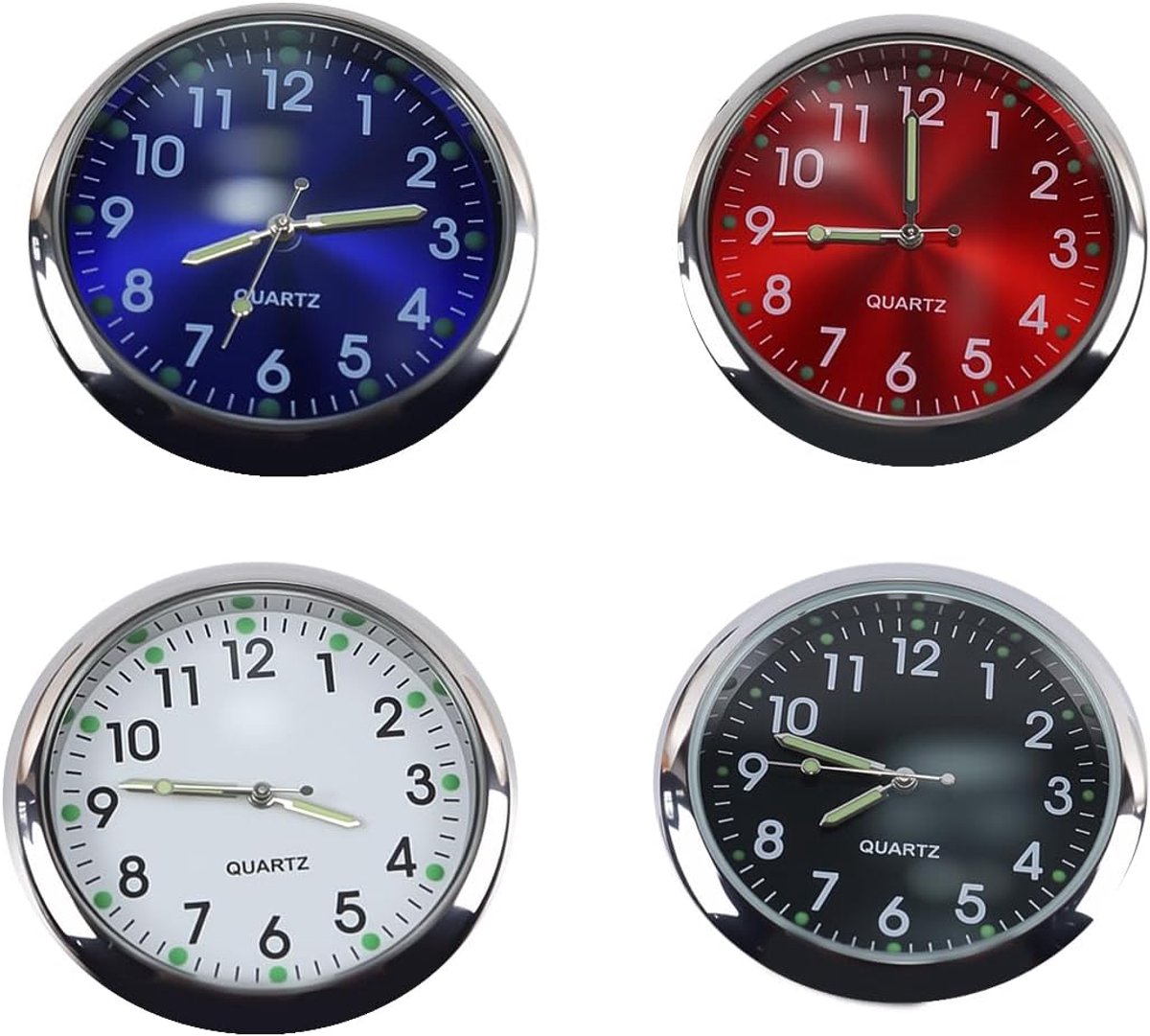 SnelShoppen - Zelfklevende Dashboard Klok - Kleine Digitale Auto Klok met Luminous Quartz Beweging - Waterdicht en Stootvast - Ideaal voor Voertuig In