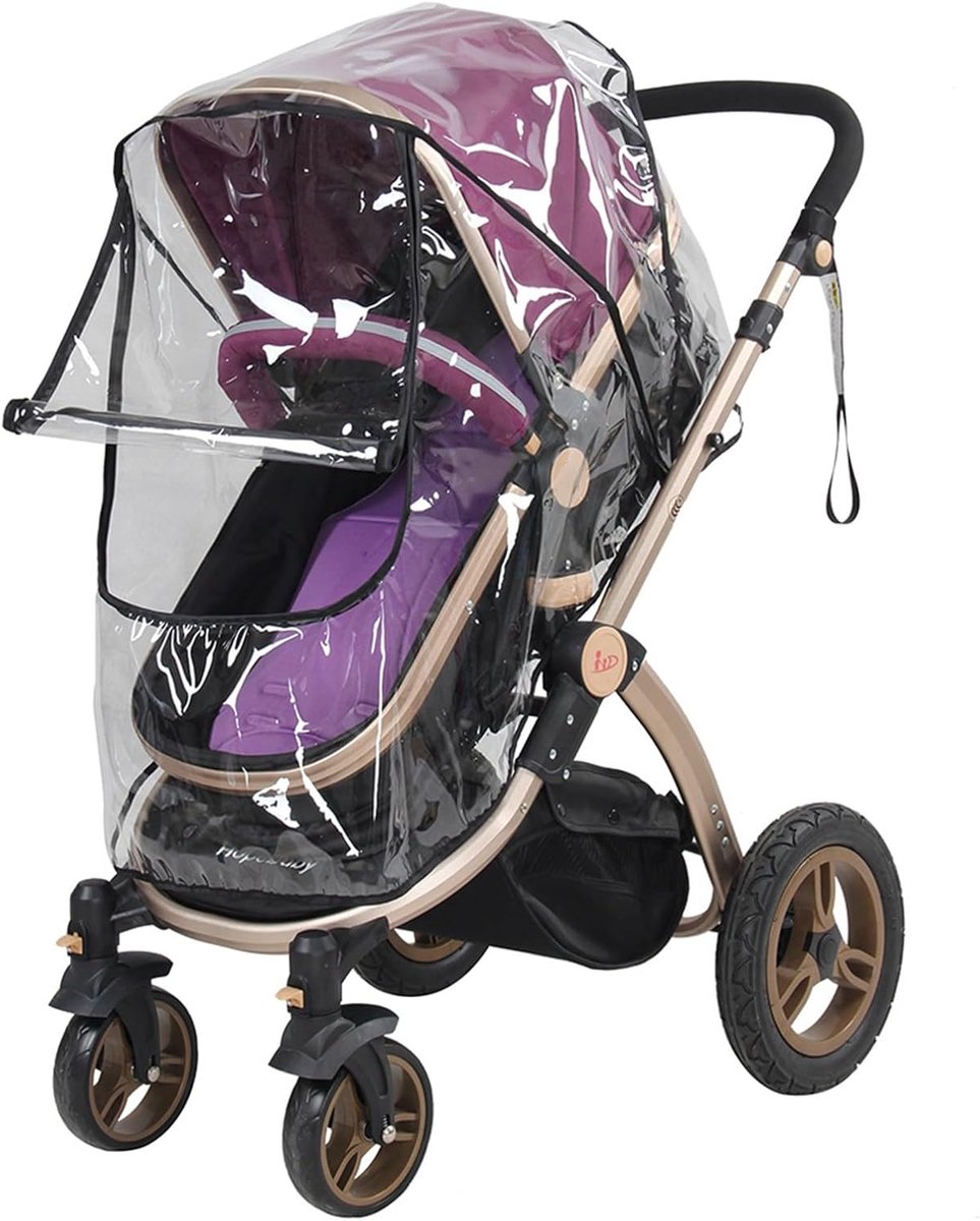 SnelShoppen - Duidelijke Regencover voor Kinderwagen, Waterdichte en Winddichte Bescherming, Universele PVC Buggyschuiling met Ritsvenster, Ideaal voo