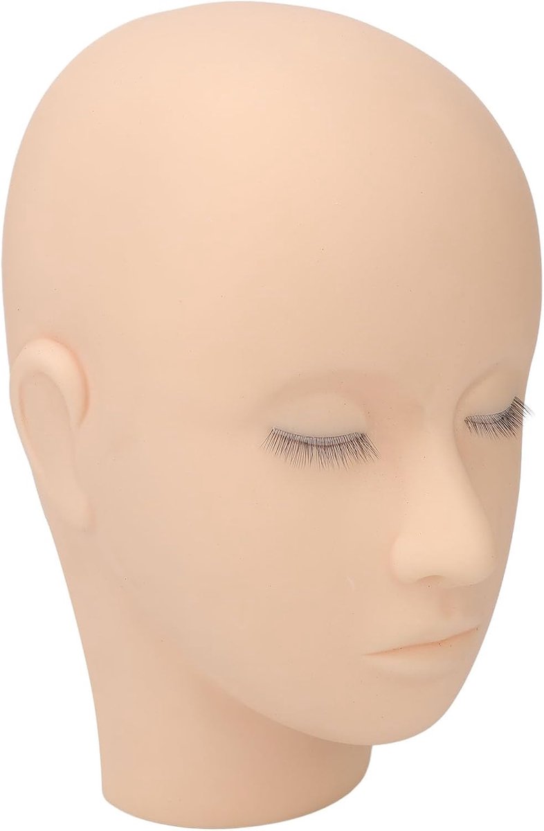SnelShoppen - Lash Mannequin Hoofd Siliconen voor Make-up Oefening, Realistisch Voelen, 3D Training voor Wimperextensions, Schoonheid en Massage, Zach