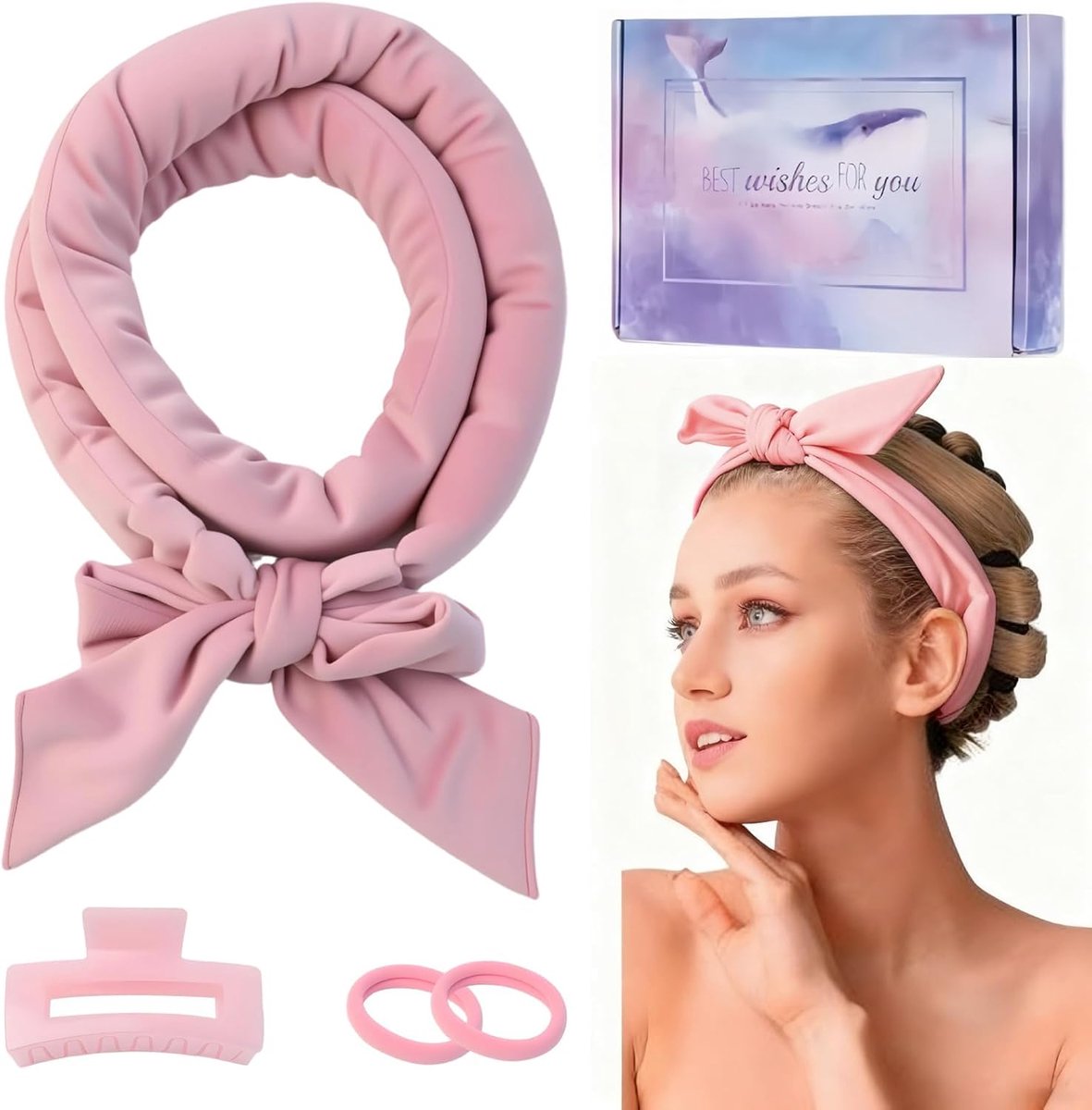 SnelShoppen - Curlers voor 's Nachts, Warmtevrije Krullen, Fluweel, Anti-slip, Inclusief Haarspeld, DIY Haarkruller, Rollers voor Lang en Middellang H